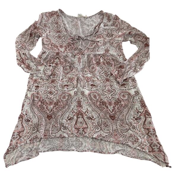 Lilka Dress Womens Extra Small Pink White Paisley Boho Mini Anthropologie - Picture 1 of 9